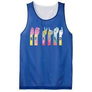 Be Kind Asl Alphabet American Sign Language Gift Mesh Reversible Basketball Jersey Tank