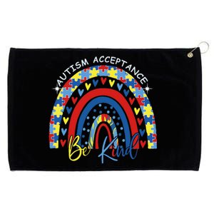 Be Kind Autism Awareness Acceptance Rainbow Choose Kindness Grommeted Golf Towel