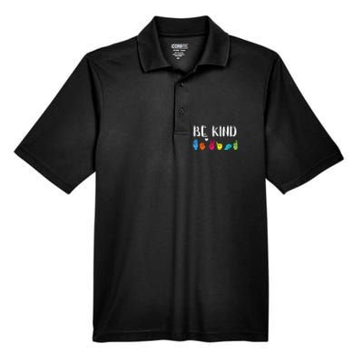 Be Kind Asl American Sign Language Cute Kindness Gift Men's Origin Performance Pique Polo