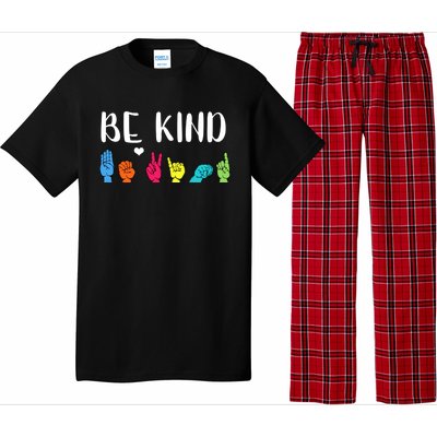 Be Kind Asl American Sign Language Cute Kindness Gift Pajama Set