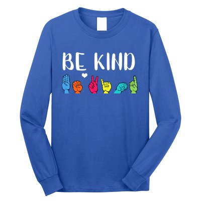 Be Kind Asl American Sign Language Cute Kindness Gift Long Sleeve Shirt