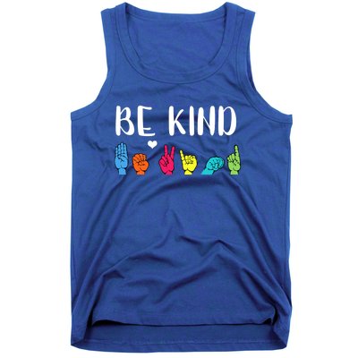 Be Kind Asl American Sign Language Cute Kindness Gift Tank Top