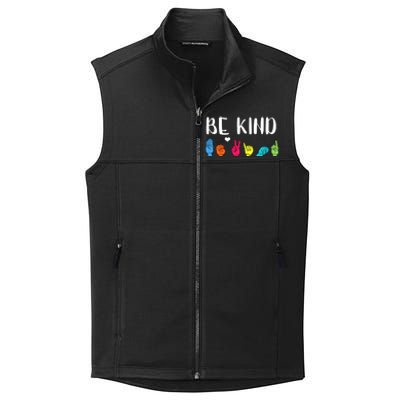 Be Kind Asl American Sign Language Cute Kindness Gift Collective Smooth Fleece Vest