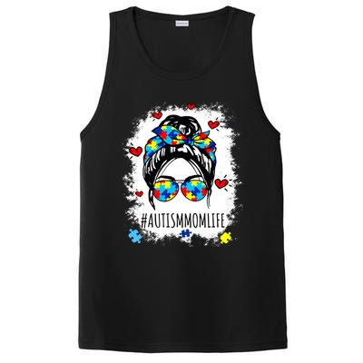 Be Kind Autism Awareness Messy Bun Proud Autism Mom Life Gift PosiCharge Competitor Tank