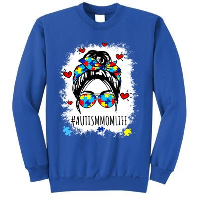 Be Kind Autism Awareness Messy Bun Proud Autism Mom Life Gift Sweatshirt