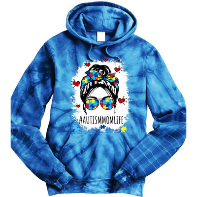 Be Kind Autism Awareness Messy Bun Proud Autism Mom Life Gift Tie Dye Hoodie