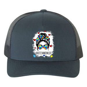 Be Kind Autism Awareness Messy Bun Proud Autism Mom Life Gift Yupoong Adult 5-Panel Trucker Hat