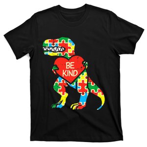 Be Kind Autism Awareness Dinosaur support month T-Shirt