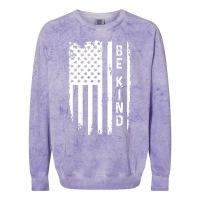 Be Kind American Flag Anti Bullying Unity Day Orange Colorblast Crewneck Sweatshirt