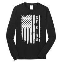 Be Kind American Flag Anti Bullying Unity Day Orange Long Sleeve Shirt