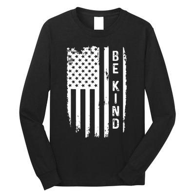 Be Kind American Flag Anti Bullying Unity Day Orange Long Sleeve Shirt