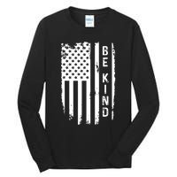 Be Kind American Flag Anti Bullying Unity Day Orange Tall Long Sleeve T-Shirt