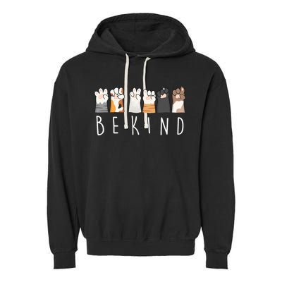 Be Kind Asl Sign Language Kindness Cat Paws Finger Signs Garment-Dyed Fleece Hoodie