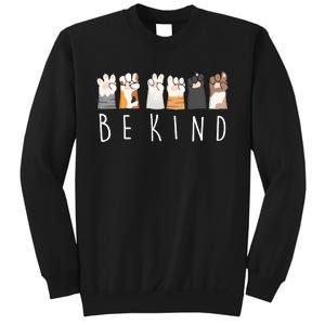 Be Kind Asl Sign Language Kindness Cat Paws Finger Signs Sweatshirt