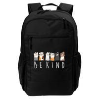 Be Kind Asl Sign Language Kindness Cat Paws Finger Signs Backpack