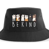 Be Kind Asl Sign Language Kindness Cat Paws Finger Signs Sustainable Bucket Hat