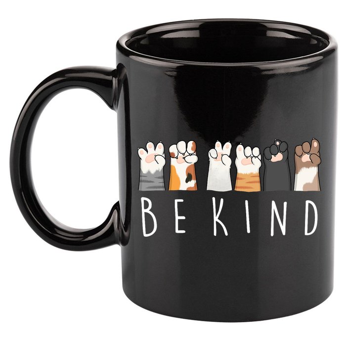 Be Kind Asl Sign Language Kindness Cat Paws Finger Signs 11oz C Handle Ceramic Mug