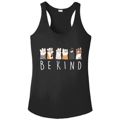 Be Kind Asl Sign Language Kindness Cat Paws Finger Signs Ladies PosiCharge Competitor Racerback Tank