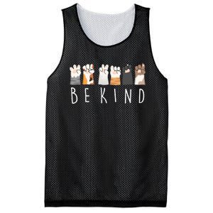 Be Kind Asl Sign Language Kindness Cat Paws Finger Signs Mesh Reversible Basketball Jersey Tank