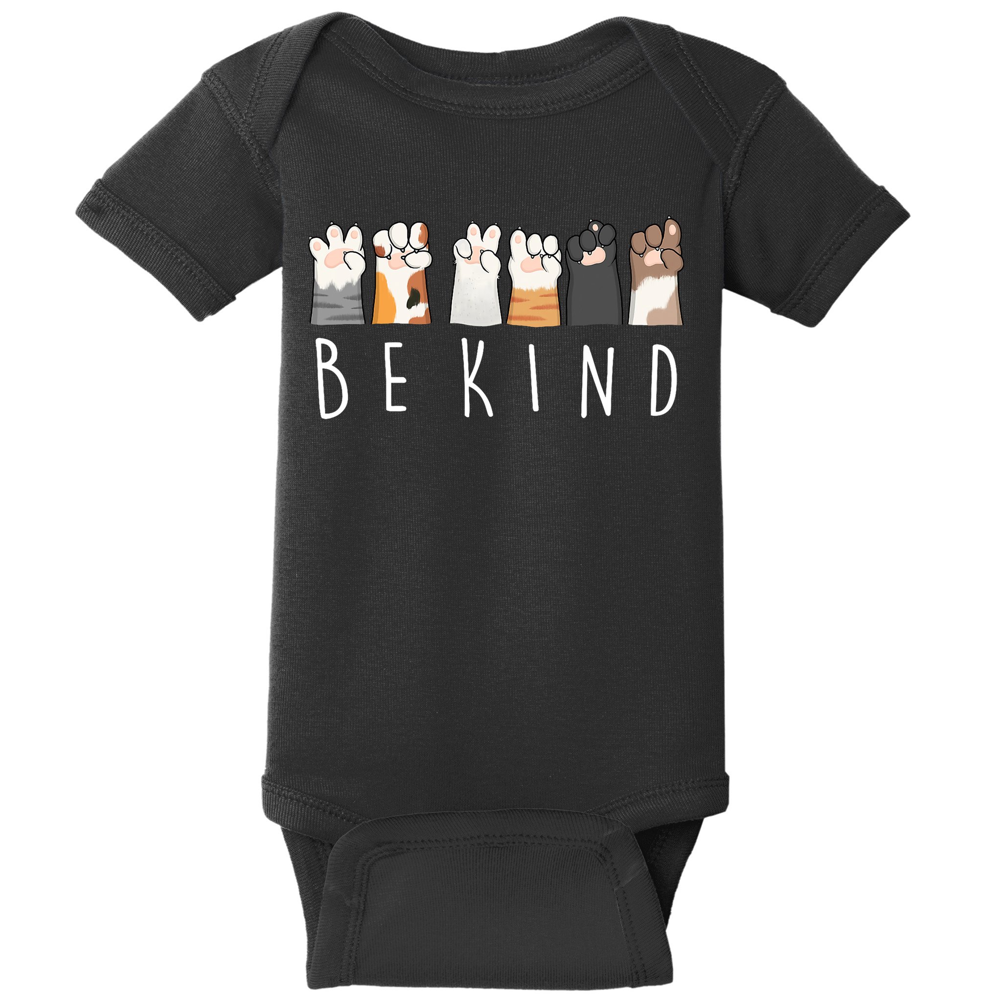 Be Kind Asl Sign Language Kindness Cat Paws Finger Signs Baby Bodysuit