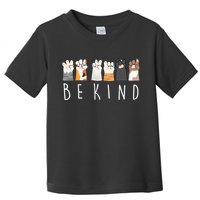 Be Kind Asl Sign Language Kindness Cat Paws Finger Signs Toddler T-Shirt