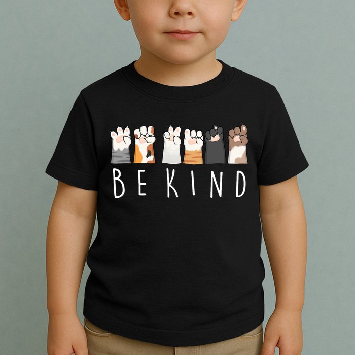 Be Kind Asl Sign Language Kindness Cat Paws Finger Signs Toddler T-Shirt