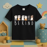 Be Kind Asl Sign Language Kindness Cat Paws Finger Signs Toddler T-Shirt