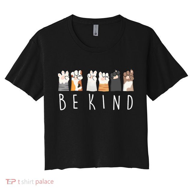 Be Kind Asl Sign Language Kindness Cat Paws Finger Signs Crop Top