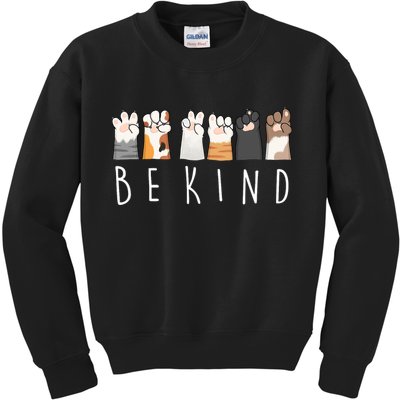 Be Kind Asl Sign Language Kindness Cat Paws Finger Signs Kids Sweatshirt
