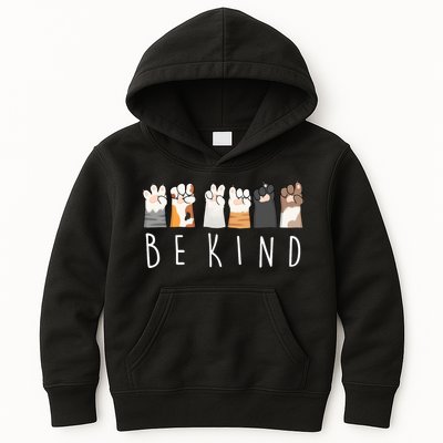 Be Kind Asl Sign Language Kindness Cat Paws Finger Signs Kids Hoodie