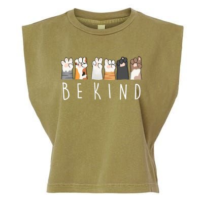 Be Kind Asl Sign Language Kindness Cat Paws Finger Signs Garment-Dyed Women's Muscle Tee