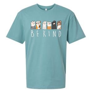 Be Kind Asl Sign Language Kindness Cat Paws Finger Signs Sueded Cloud Jersey T-Shirt