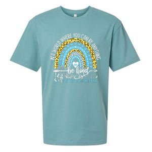 Be Kind Autism Awareness Tee Leopard Rainbow Choose Kindness Sueded Cloud Jersey T-Shirt