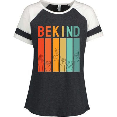 Be Kind Asl Sign Language Anti Bullying Day Kindness Unity Gift Enza Ladies Jersey Colorblock Tee