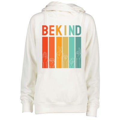 Be Kind Asl Sign Language Anti Bullying Day Kindness Unity Gift Womens Funnel Neck Pullover Hood