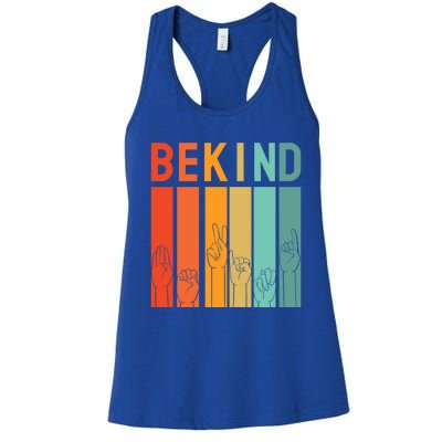 Be Kind Asl Sign Language Anti Bullying Day Kindness Unity Gift Women's Racerback Tank