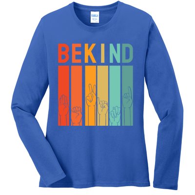 Be Kind Asl Sign Language Anti Bullying Day Kindness Unity Gift Ladies Long Sleeve Shirt