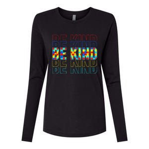 Be Kind Autism Awareness Special Education Autism Teacher Womens Cotton Relaxed Long Sleeve T-Shirt