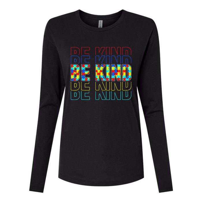 Be Kind Autism Awareness Special Education Autism Teacher Womens Cotton Relaxed Long Sleeve T-Shirt