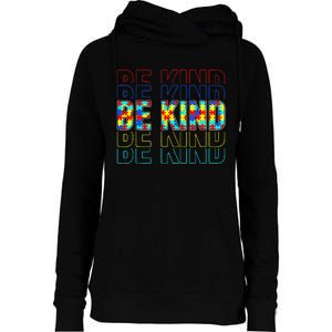 Be Kind Autism Awareness Special Education Autism Teacher Womens Funnel Neck Pullover Hood