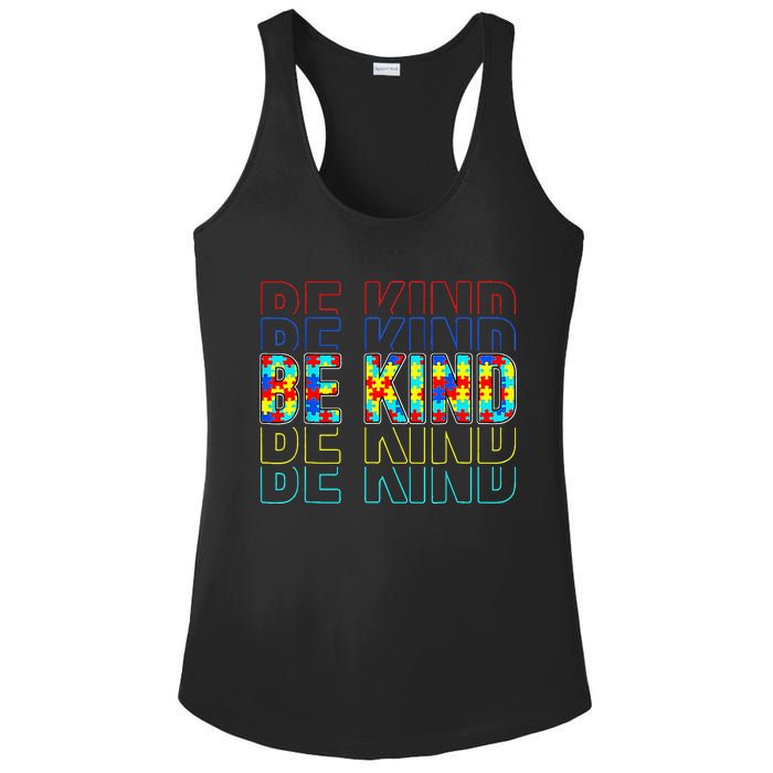 Be Kind Autism Awareness Special Education Autism Teacher Ladies PosiCharge Competitor Racerback Tank