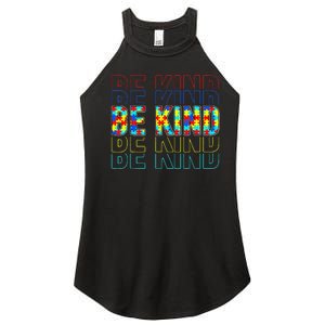 Be Kind Autism Awareness Special Education Autism Teacher Women's Perfect Tri Rocker Tank