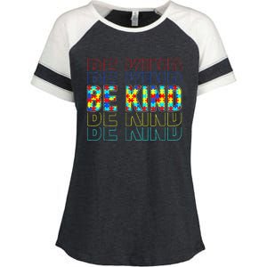 Be Kind Autism Awareness Special Education Autism Teacher Enza Ladies Jersey Colorblock Tee