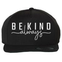 Be Kind Always Women Letter Print Inspirational Wool Snapback Cap