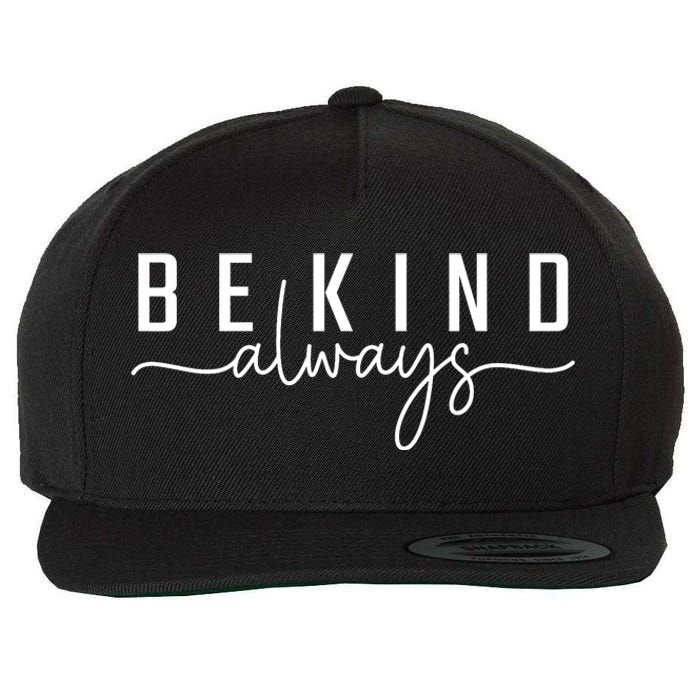 Be Kind Always Women Letter Print Inspirational Wool Snapback Cap