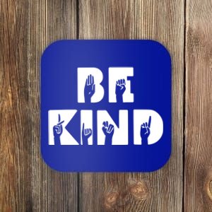 Be Kind Asl Sign Language Deaf Interpreter Gift Coaster