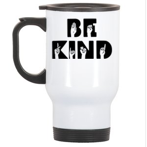 Be Kind Asl Sign Language Deaf Interpreter Gift Stainless Steel Travel Mug