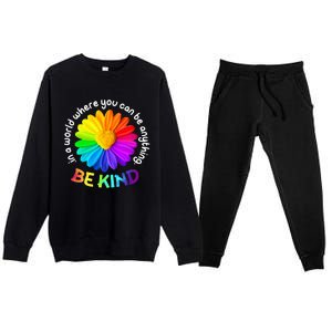 Be Kind AntiBullying Kindness Orange Unity Day Sunflower Premium Crewneck Sweatsuit Set