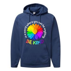 Be Kind AntiBullying Kindness Orange Unity Day Sunflower Performance Fleece Hoodie