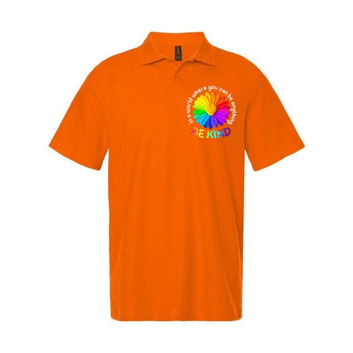 Be Kind AntiBullying Kindness Orange Unity Day Sunflower Softstyle Adult Sport Polo